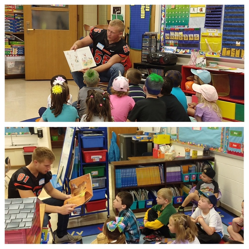 Senior Athletes Read to Elementary Clintonville High School